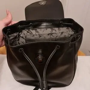 Longchamp Black Leather Adjustable Back Pack NWTS Longchamp | Bags | Longchamp Black Leather Adjustable Back  main image 4